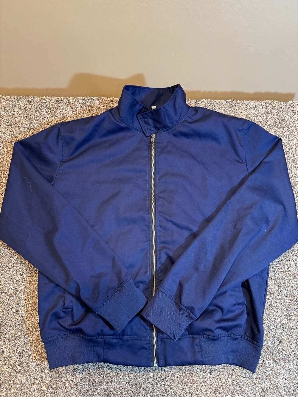 Mens Navy Blue Harrington Jacket Size L